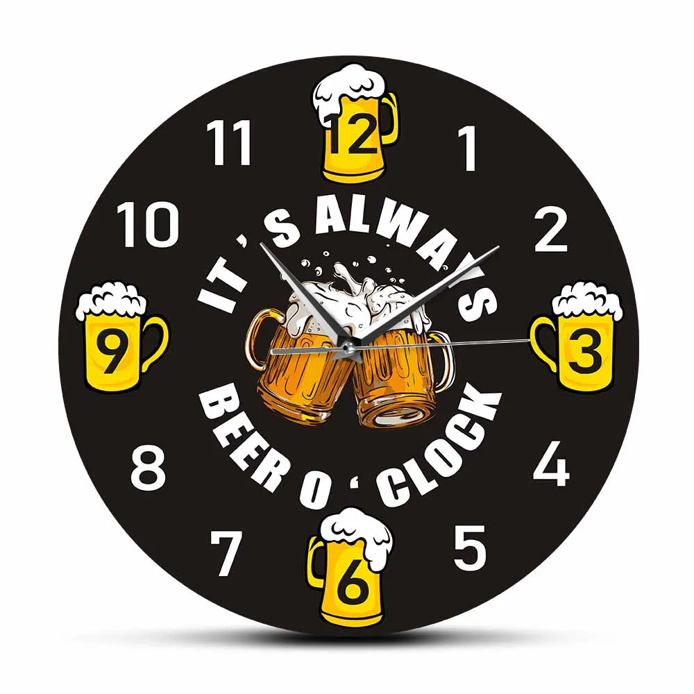 

Beer o'Clock Tavern Modern Design Wall Clock Bar Pub Sign Decor Beer Lovers Brew Drinker Man Cave Artwork Decorative Wall Watch