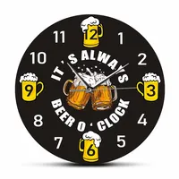 Beer o'Clock Tavern Modern Design Wall Clock Bar Pub Sign Decor Beer Lovers Brew Drinker Man Cave Artwork Decorative Wall Watch 1