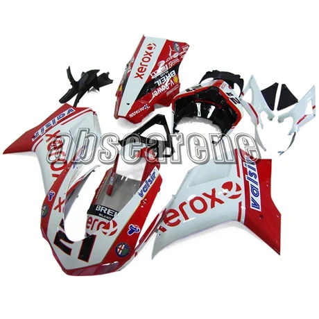 Выполните Обтекатели для поездок на мотоцикле Ducati 1098 848 1198 2007 2008 2009 2010 2011 2012 1098 848 1198 07-12 ABS Кузов красный, черный и белый