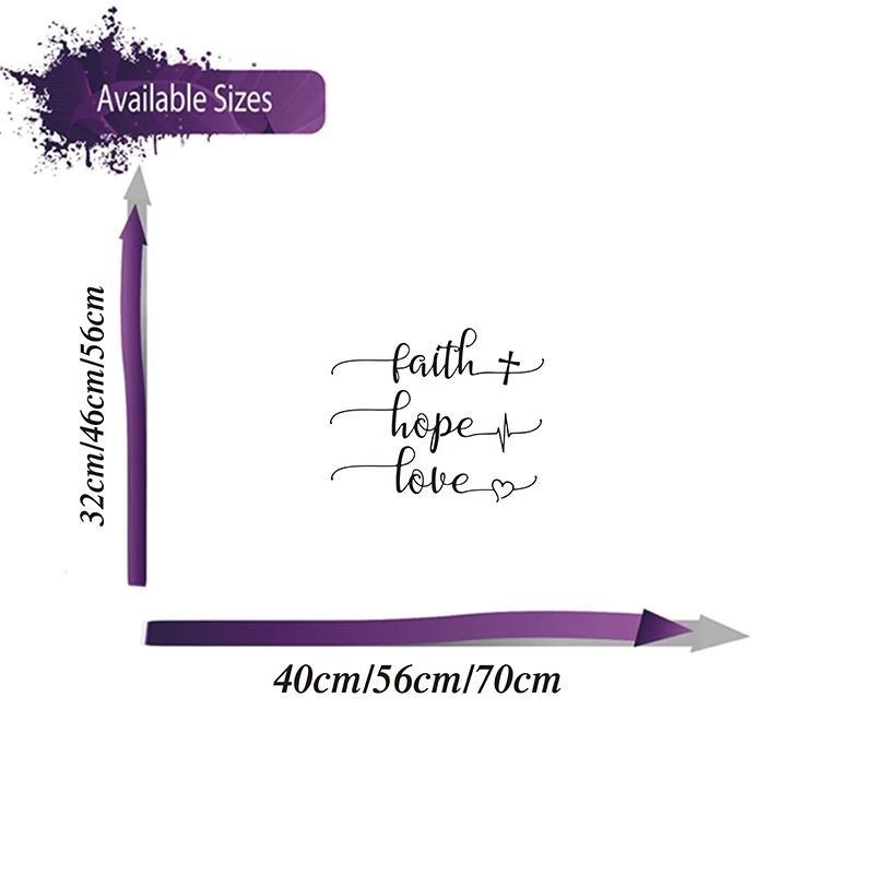 Faith Hope Love Laptop Wall Sticker Classroom Bedroom Faith Hope Love cross  heart Christian Bible Verse Car Wall Decal (1)