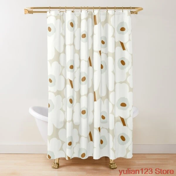 Marimekko Unikko White Design Bath Polyester Shower Curtain For Bathroom  Nordic Waterproof Bath Curtains Home Décor - Shower Curtains - AliExpress