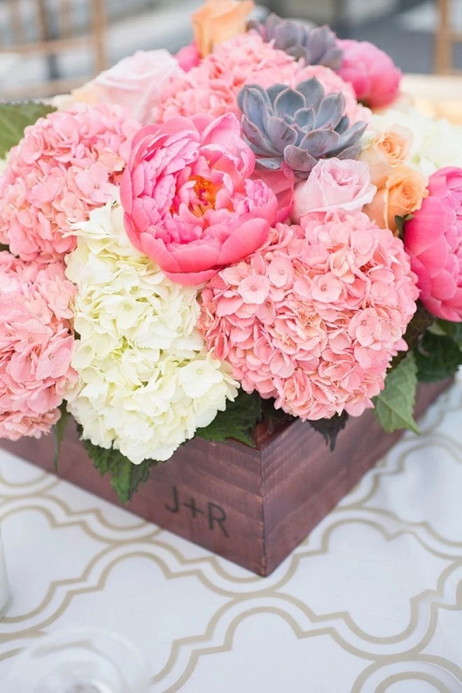 8cm 5Heads Hydrangea Artificial Flowers High Quality Silk Blooming Peony Fake Flower White Wedding Flowers Bouquet Home Decor