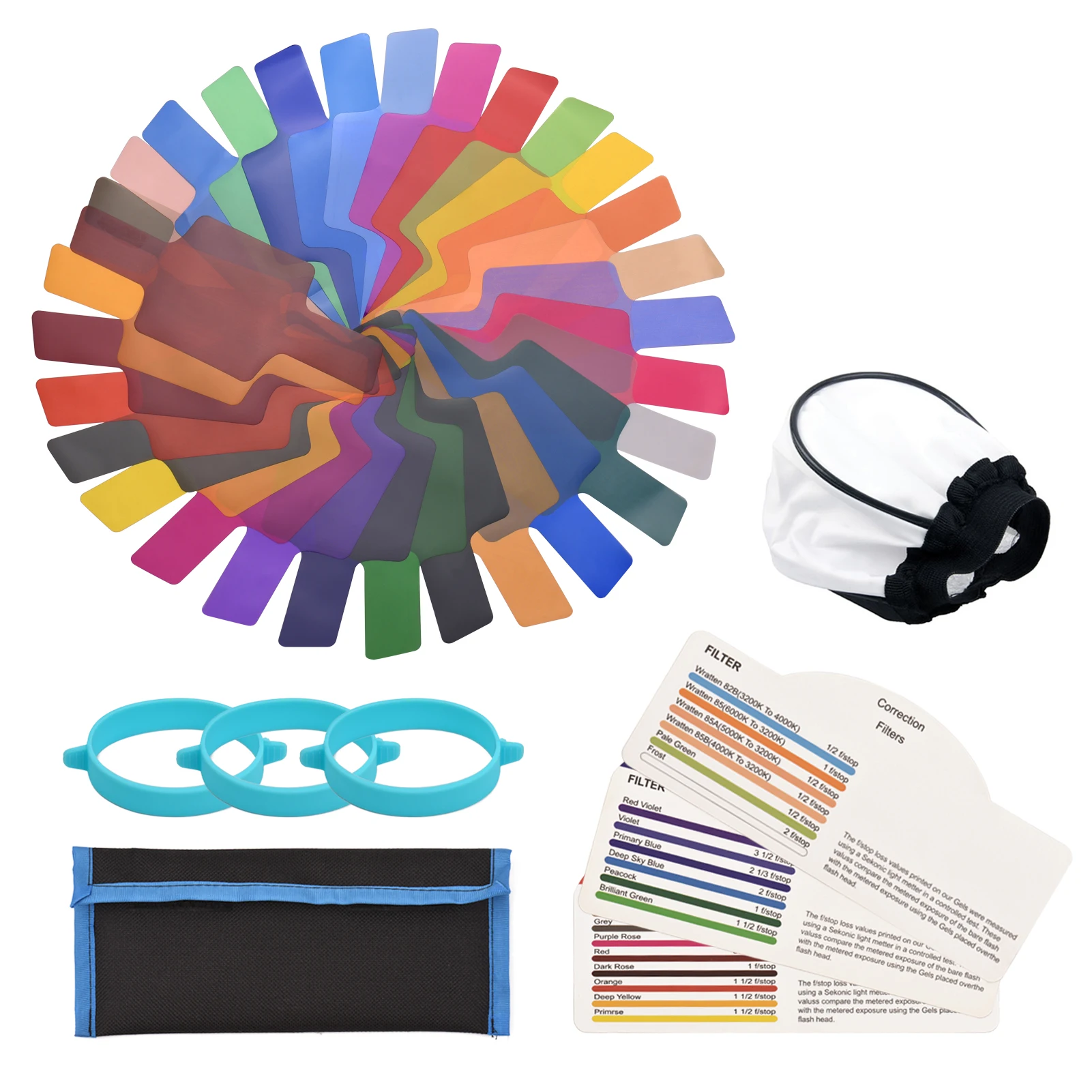 Universal Flash Lighting Filter Flash Gels Color Correction Filters for