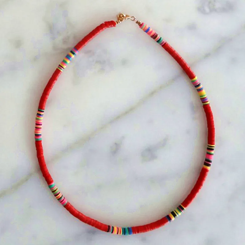 Богемский воротник vsco девушка lucite shell Чокеры Ожерелье bijoux femme переработанный диск Африканский виниловый бисер ожерелье для женщин HEISHI - Окраска металла: 6