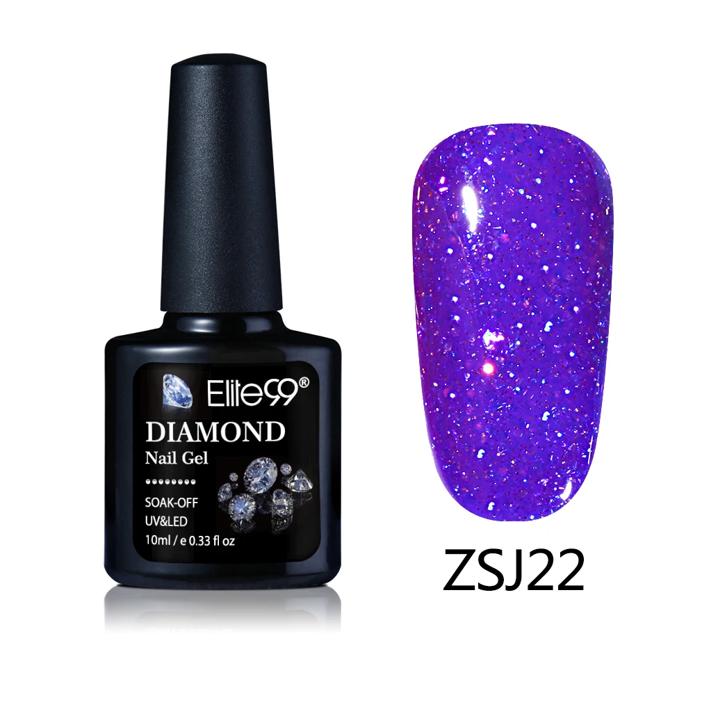 Elite99 10 мл черный бриллиант Гель-лак для Ногтей Сияющий блестящий гель для нейл-арта впитывающий праймер для ногтей Маникюр УФ-гель для ногтей - Цвет: ZSJ22