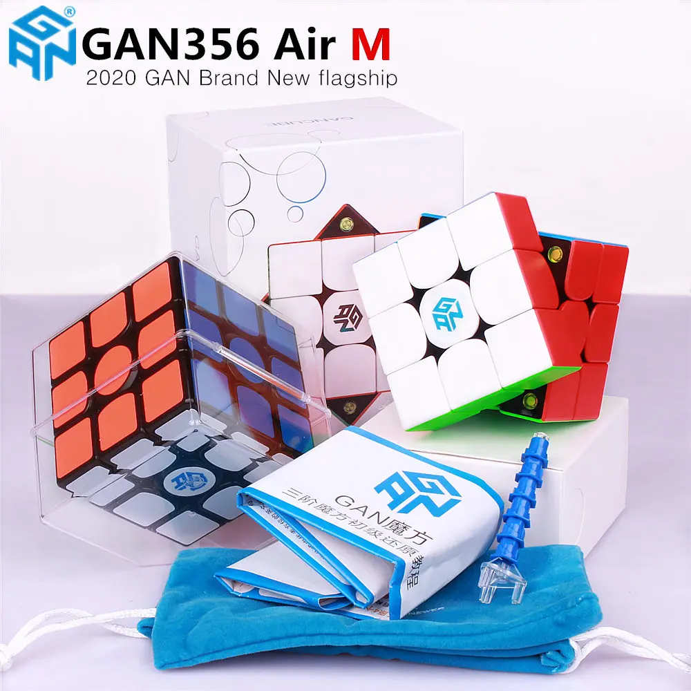 GAN 356 Air SM 3x3x3 Magnet Magnetic Speed Magic Cube Puzzle Black GANCUBE UK 