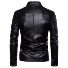 Осеннее Новое Стильное локомотивное кожаное пальто в европейском и американском английском стиле куртка из искусственной кожи с отложным воротником спортивная куртка