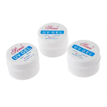 

3x Pr gels uv nail false tip manicure transparent 15ml