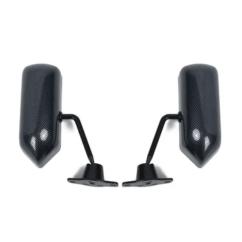 

1 Pair Car Side Mirrors F1 Carbon Fiber Look Flat Replacement Parts New