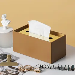 Tissue Box Toilet Paper Rack With 304 Stainless Steel Lid KTV Desktop Storage Organization Bathroom Roll Holder Brushed Gold
