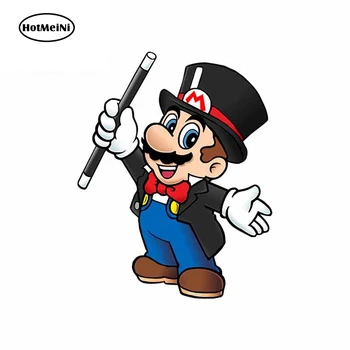 

HotMeiNi 13cm x 10.3cm Cartoon Magician Mario Graphics Car Sticker Decal Vinyl JDM Window Car Bumper Decor
