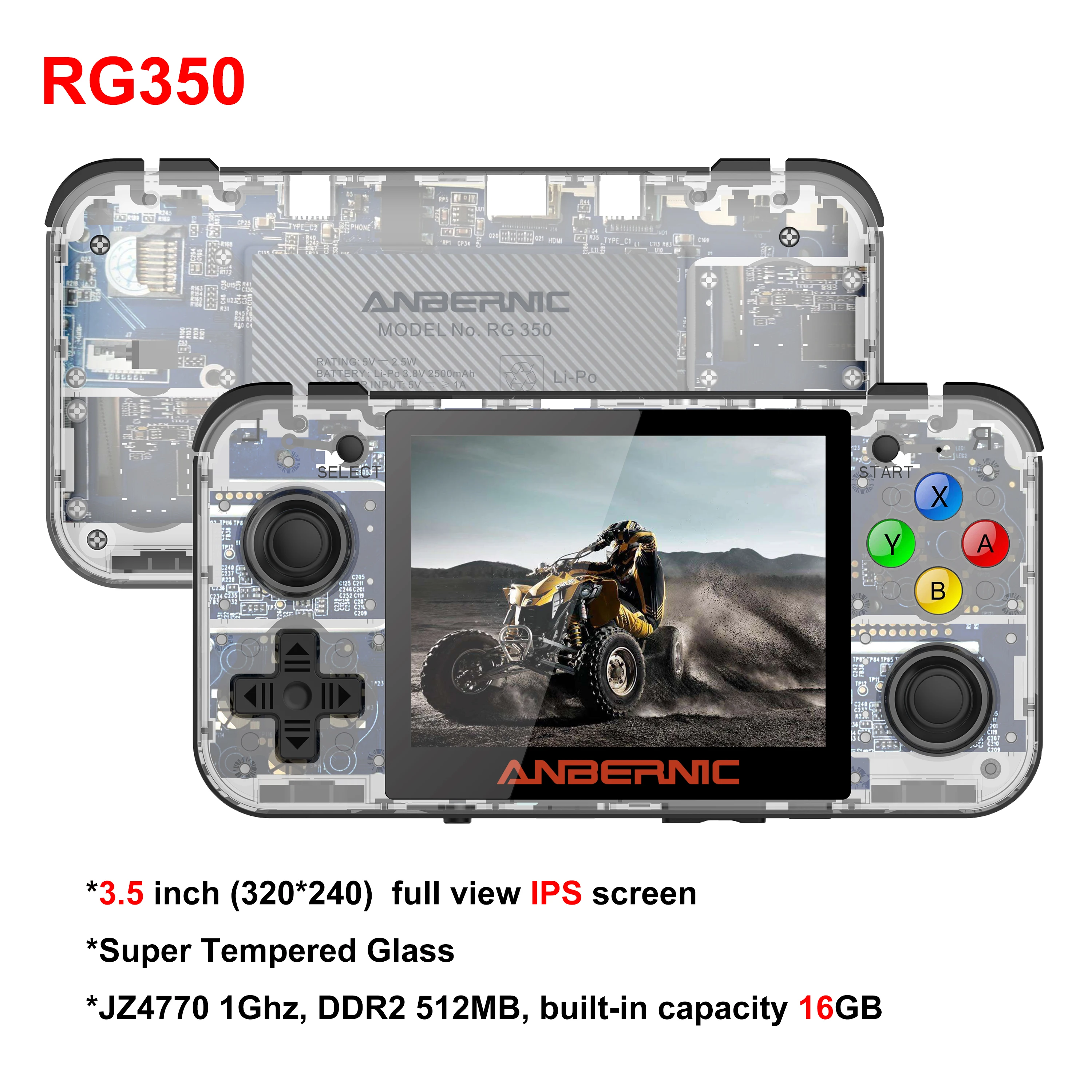 Ретро игровая консоль HANHIBR RG350 HD IPS экран 3 5 дюйма 16 ГБ 64 ГБ|Портативные игровые