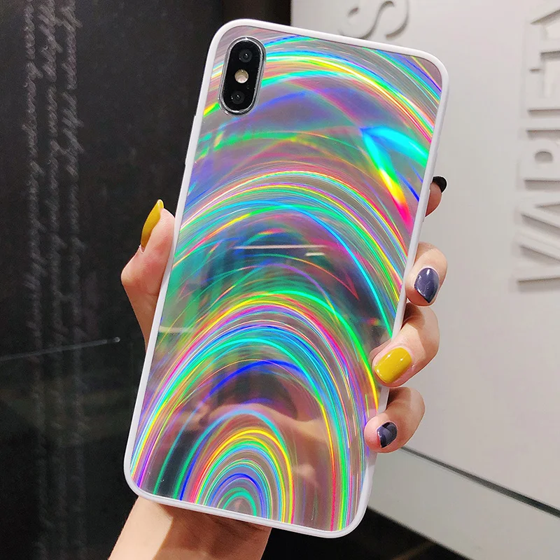Голографический лазерный чехол с призмой для iPhone 11pro 7 8 6S 6 Plus X XR XS Max Чехлы 3D
