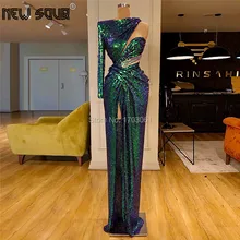 Robe De Soiree dubai длинный рукав вечерние платья для девочек на свадьбу Aibye, Длинное нарядное платье Новая мода платье для выпускного вечера на одно плечо вечерние турецкий