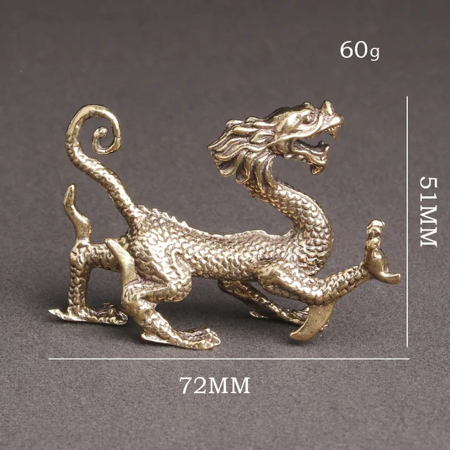 Sárgaréz Kínai Négy Isten Vadállatok Díszek Zöld Sárkány Fehér Tigris Vermilion Madár Fekete Teknős Fengshui Réz Mini Figurák - Image 4