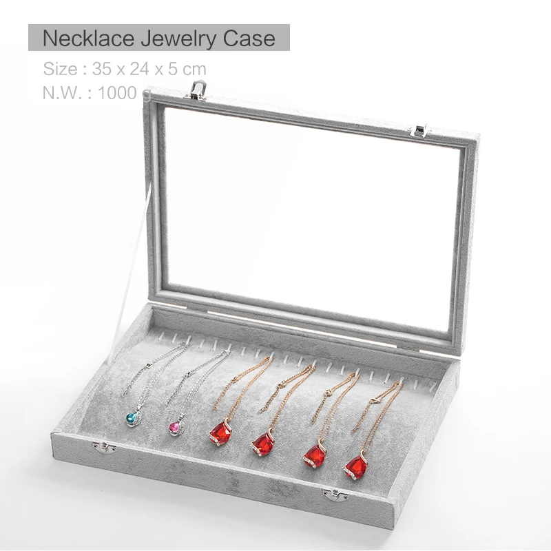 Necklace Case Штабелируемый чехол для ювелирных изделий чехол для хранения ювелирных изделий упаковка серьги дисплей ожерелье держатель подарочные коробки для ювелирных украшений кольцо Органайзер - Цвет: Necklace Case