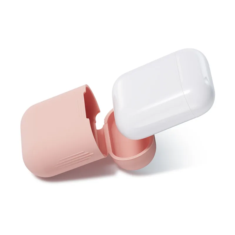 KJOEW для AirPods1 2 силиконовый чехол для apple, беспроводная bluetooth гарнитура, чехол, чистый цвет, простой чехол, анти-падение, коробка для хранения