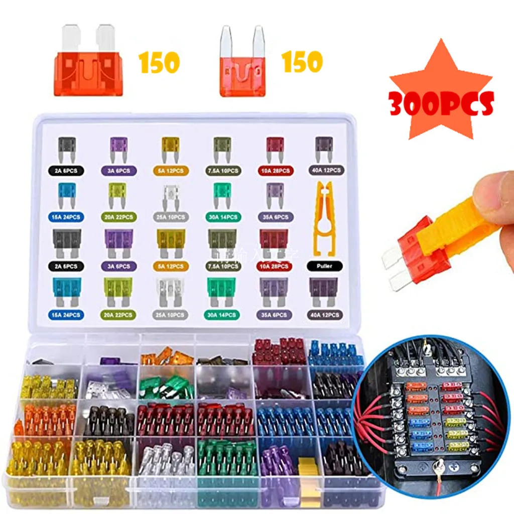 120pcs MINI Car Fuse 2a 3A 5A 7.5A 10A 15A 20A 25A 30A 35A 40a Clip Assortment Auto Blade Type Fuses Set Vehicle Boat Truck SUV |