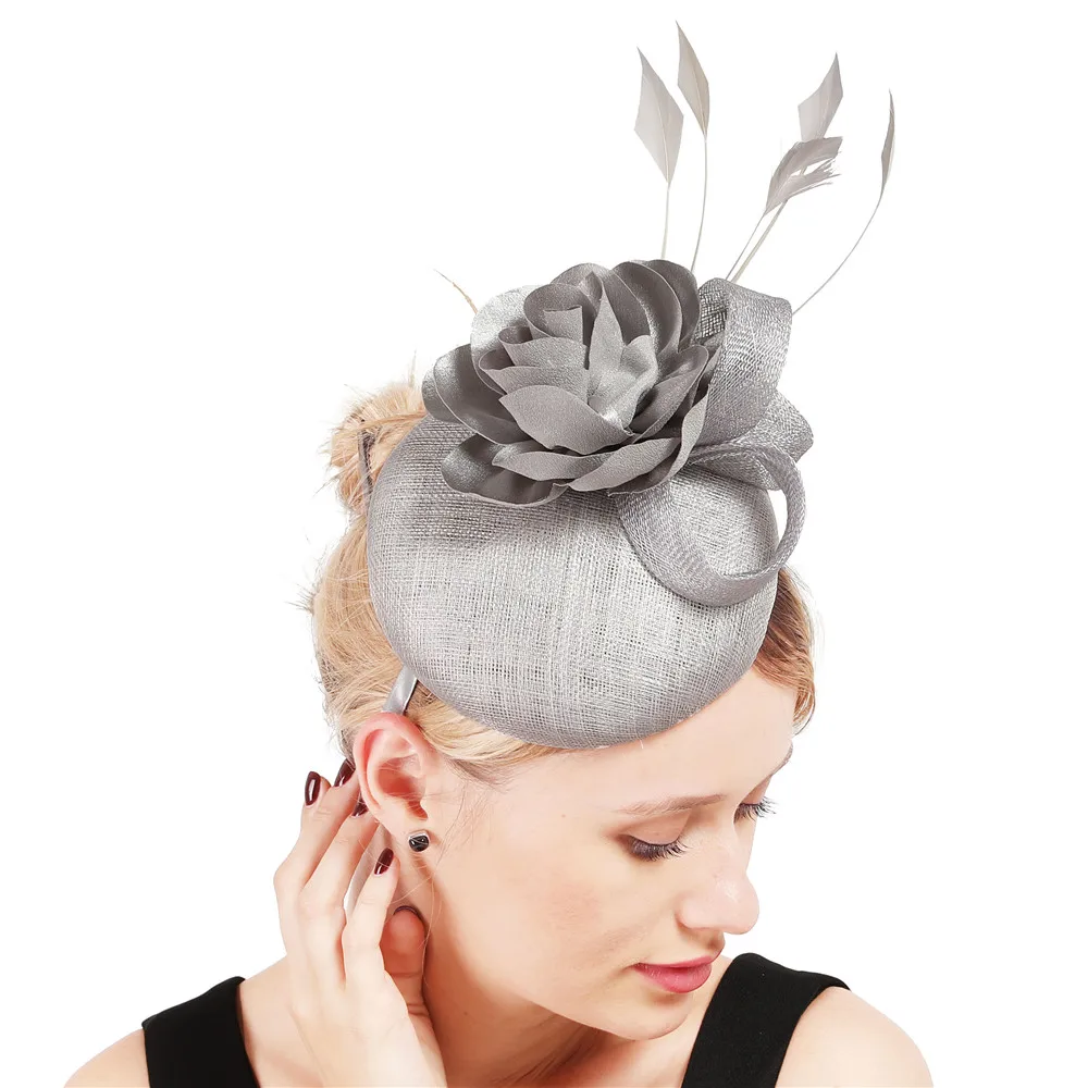 4 слоя sinamay вуалетки millinery Цветочные головные уборы церковные заколки для волос очаровательный стиль лук аксессуары для головы(заколки) высокого качества