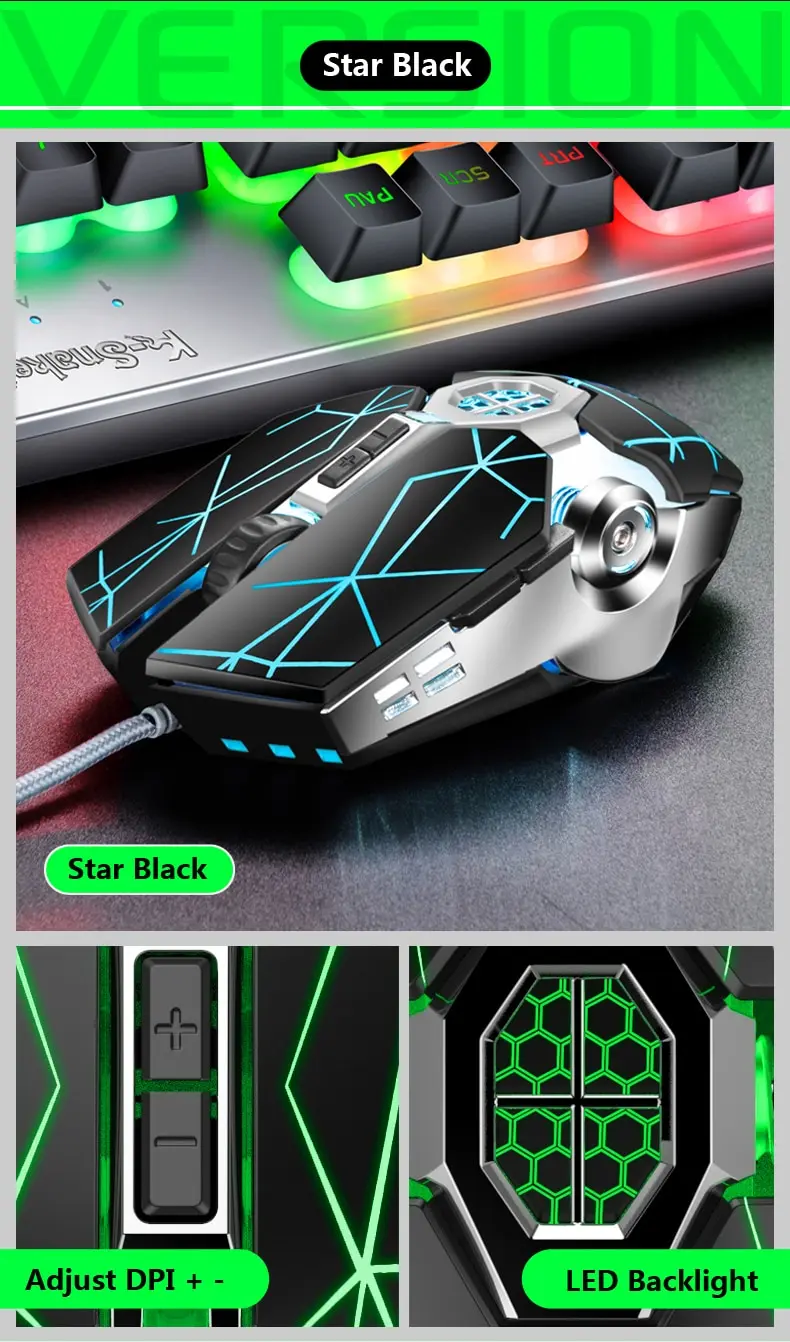 Viper Q7 mechanical game mouse desktop laptop office luminous wired esports mouse CF game wired mouse mouse computer mouse