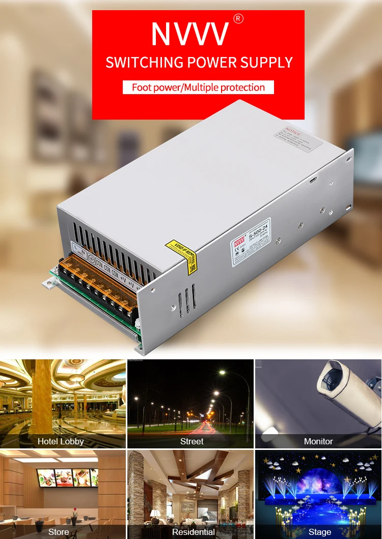 NVVV s-500w-24v 20A импульсная электростанция продает достаточно мощности напрямую