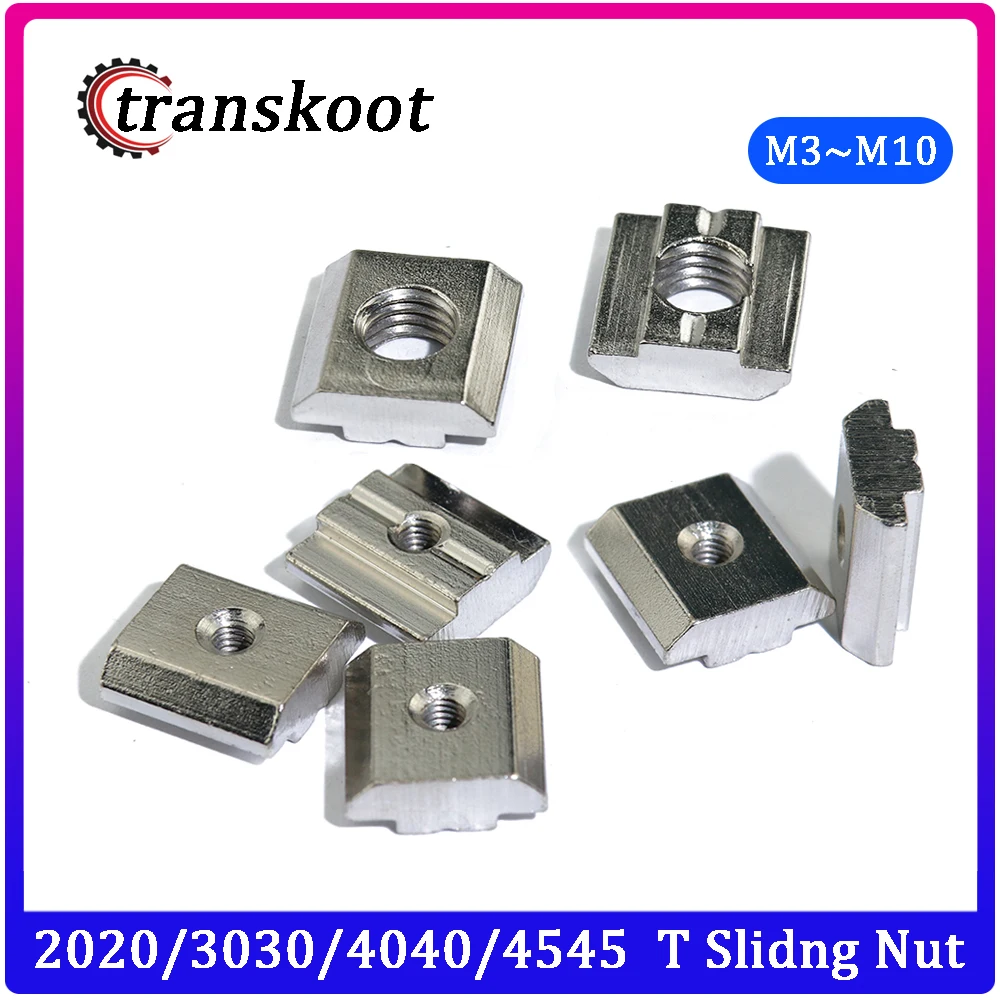 100pcs 50ps 20ps M3 M4 M5 M6 M8 T Block Square nuts T Track Sliding Hammer Nut for Fastener Aluminum Profile 2020 3030 4040 4545|t sliding nut|sliding nutt block - AliExpress