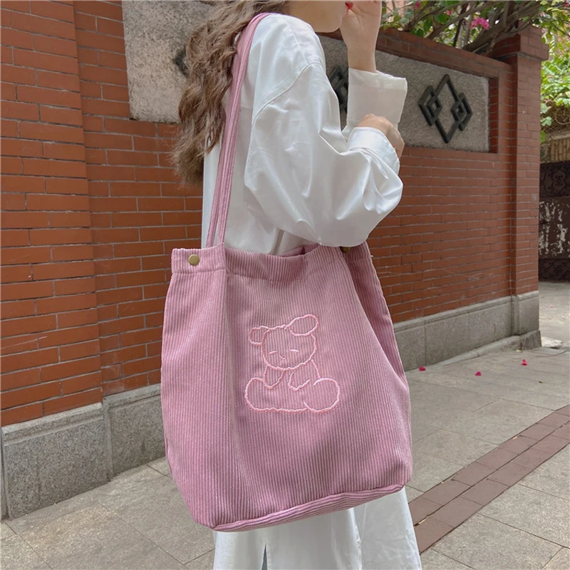 Canvas Bags Tote Casual Handbag Large-Capacity Girls Reusable Beach Women Eco with Shoulder-Bag