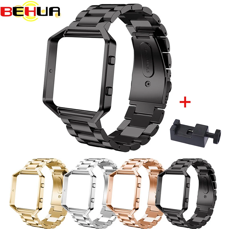Correa de repuesto de inoxidable reloj Fitbit marco de caja, accesorios de pulsera clásica|Accesorios inteligentes| - AliExpress