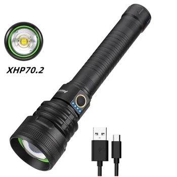 

Activefir H34 Super Powerful XHP90 LED Flashlight Waterproof Ultra Bright USB Zoom Tactical Torch 18650 26650 Rechargeable Batte