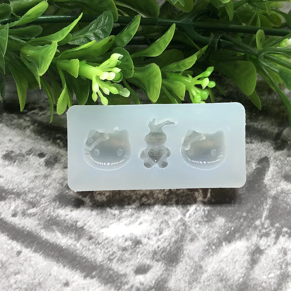 

1pcs Animal Rabbit Cat Resin mould Jewelry Silicone Mold Resin For DIY Nail Art Mold Jewelry Accessories Making
