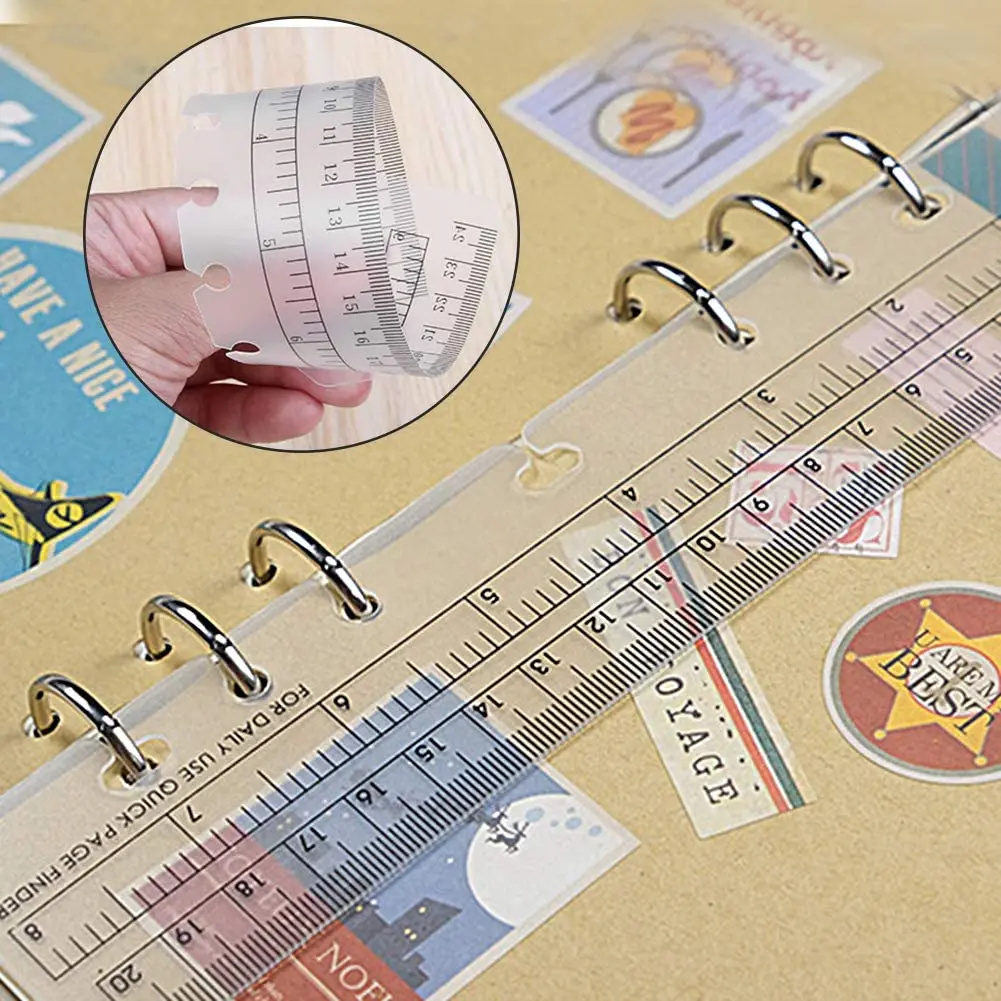 A6 Notebook Set 50 Sheets 6 Holes Loose-Leaf Lined Refill Paper 6 PCS PVC Binder Index Dividers Ruler And Note Flags Index Tabs