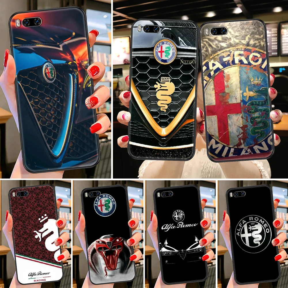 Italy Car Alfa Romeo Phone case For Xiaomi Mi Max Note 3 A2 A3 8 9 9T 10 Lite Pro Ultra black tpu Etui silicone cell cover soft | Мобильные