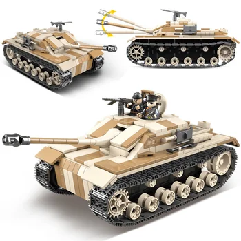 

World War Military Series Germany Sturmgeschütz III Tank Model Building Blocks army soldier Figures Toys for Children boy gifts