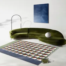 Высокая плотность вафельный клетчатый геометрический Коврик в розовом цвете, почтовый современный декоративный ковер для деревенского дома