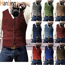 Men's Casual Suit Vest Steampunk Style Wedding Best Man Waistcoat