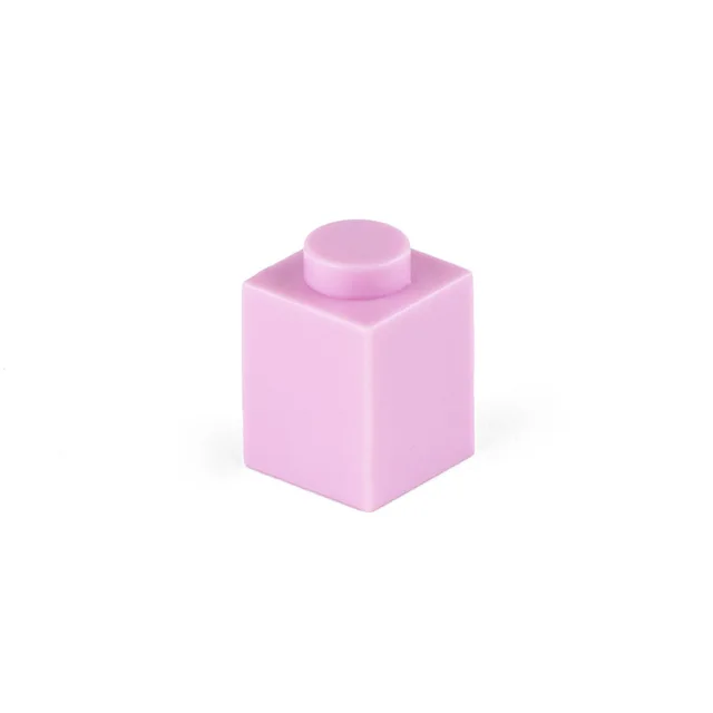 50pcs Small Particle 3005 High Brick 1x1 Building Block Parts DIY Blocks Compatible with Creative Gift Castle Toys pink