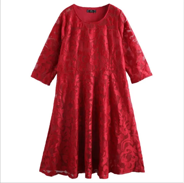 4xl-10xl размера плюс кружевное платье женское весеннее элегантное модное платье с рукавом три четверти тонкое вечернее платье длинное платье fw730