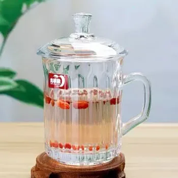 

Glass Cup Heat-resistant Foam Cup with Lid Household Lead-free Transparent Tea Cup with Tea Cup Office Cup Black Oolong Tea
