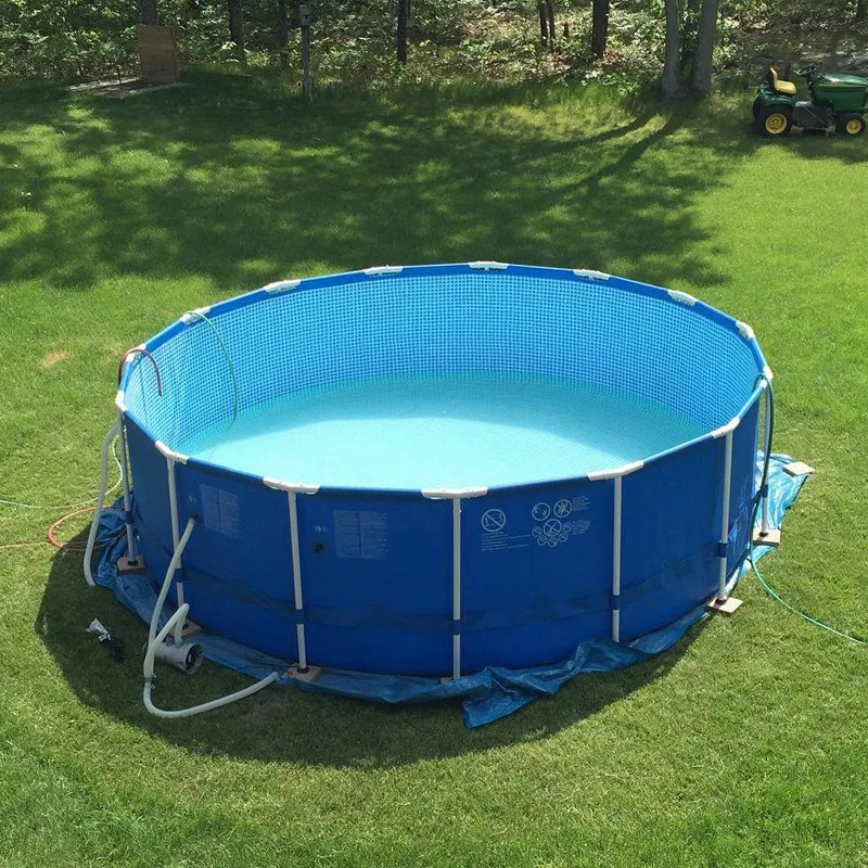 Супер большой плавательный бассейн с рамой сторонник экологически утолщенный ПВХ Круглый Бассейн семейный бассейн для взрослых детей