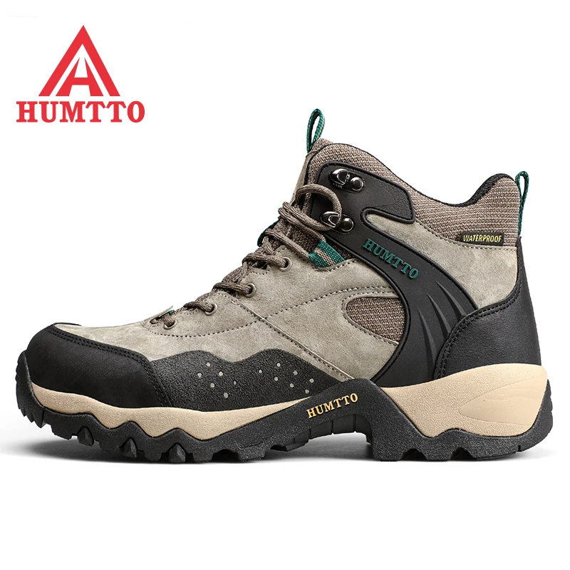 Genuine Leather Men's Hiking Shoes Outdoor Waterproof Mountain Trekking Sneakers