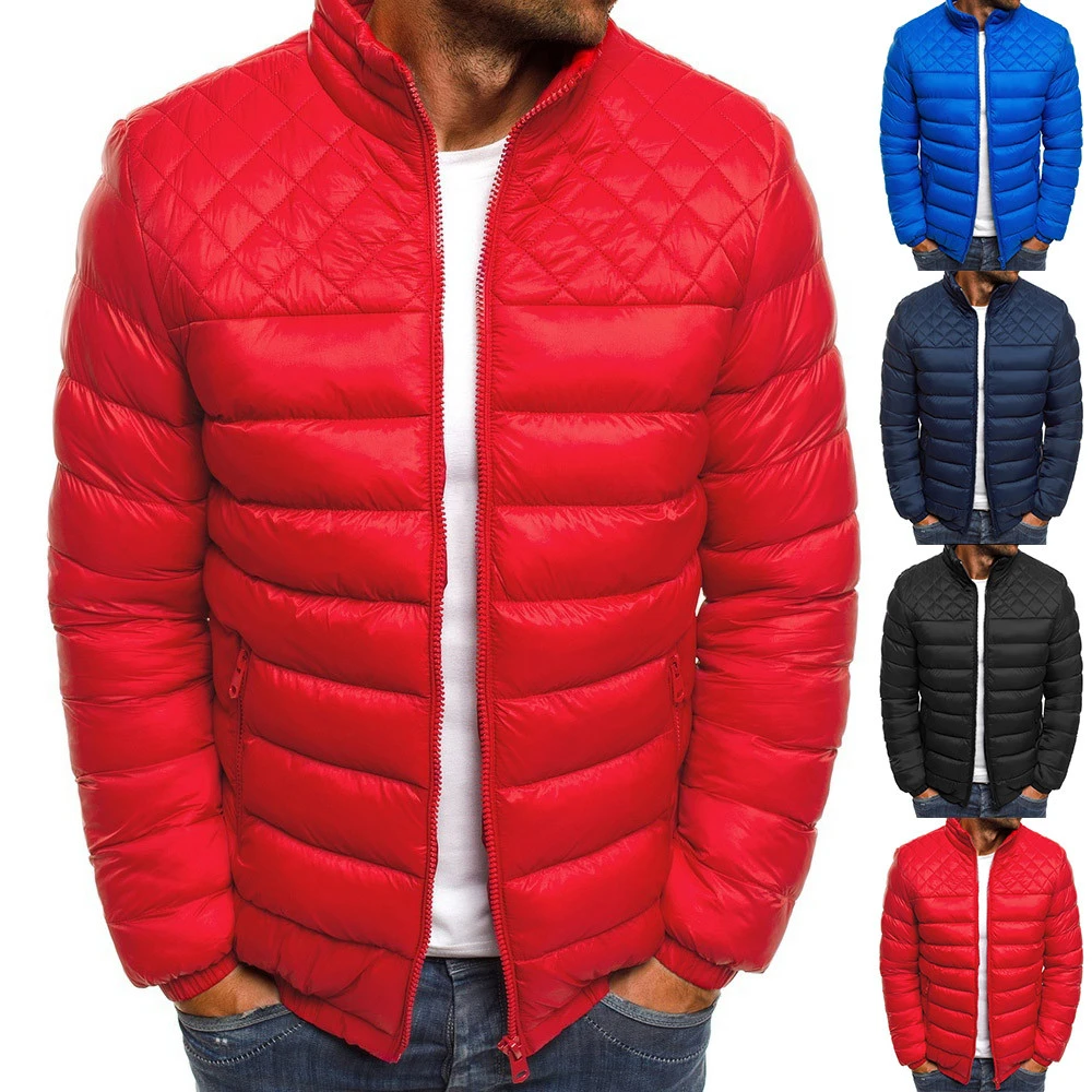 MENS WINTER WARM PUFFER BUBBLE JACKET COATS CASUAL QUILTED PADDED ZIP UP OUTWEAR 
