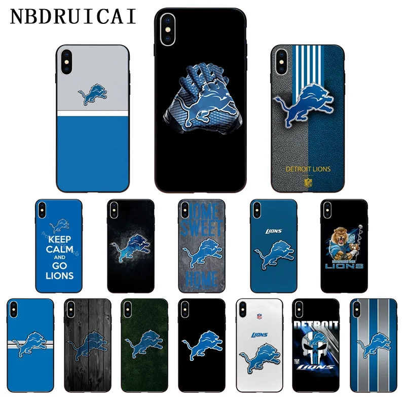 

NBDRUICAI detroit lions TPU Soft Silicone Phone Case Cover for iPhone 11 pro XS MAX 8 7 6 6S Plus X 5 5S SE XR case