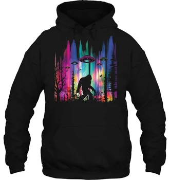 

Bigfoot UFO Abduction Colorful Version Women Streetwear Men Hoodies Sweatshirts