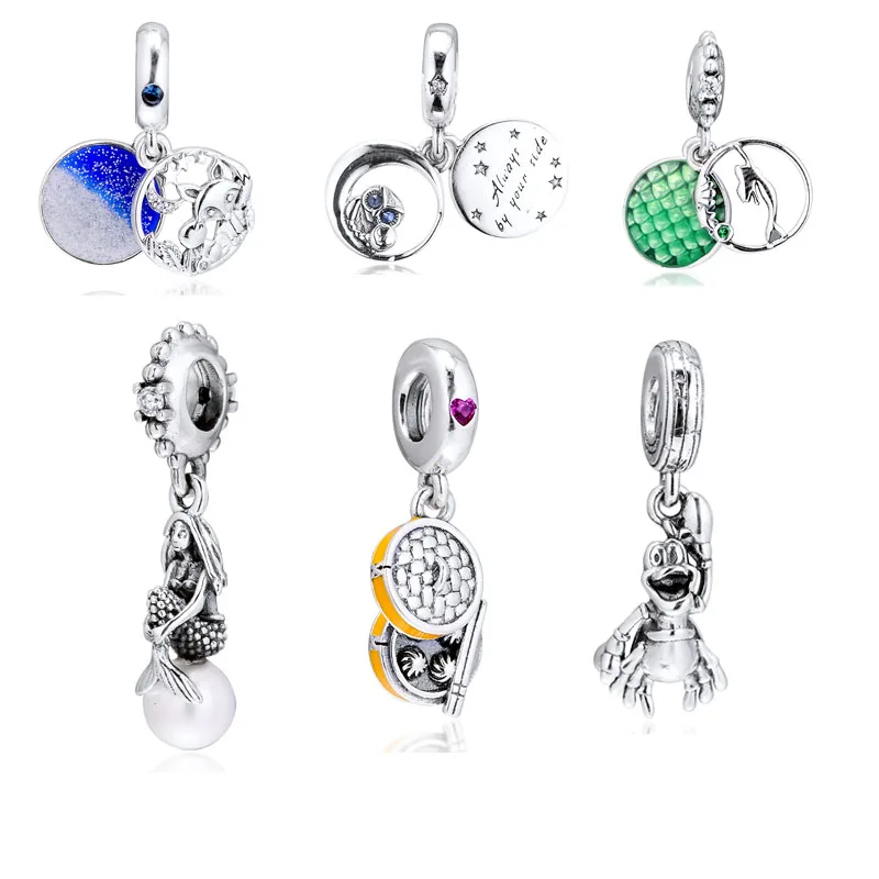 

Beads Silver 925 Jewelry Charm Fox Rabbit Ariel Mermaid Sebastian Chinese Bao Owl Fit Charms Bracelets 925 Sterling Silver