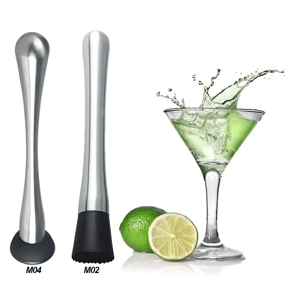 Muddler Stainless Steel Bar Mixer Barware Mojito Cocktail DIY Drink Fruit Muddler Crushed Ice Barware Tool FBE3