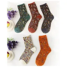Хлопковые носки для женщин с принтом, осенне-зимние теплые носки, японские милые женские носки Kawaii, рождественские подарки