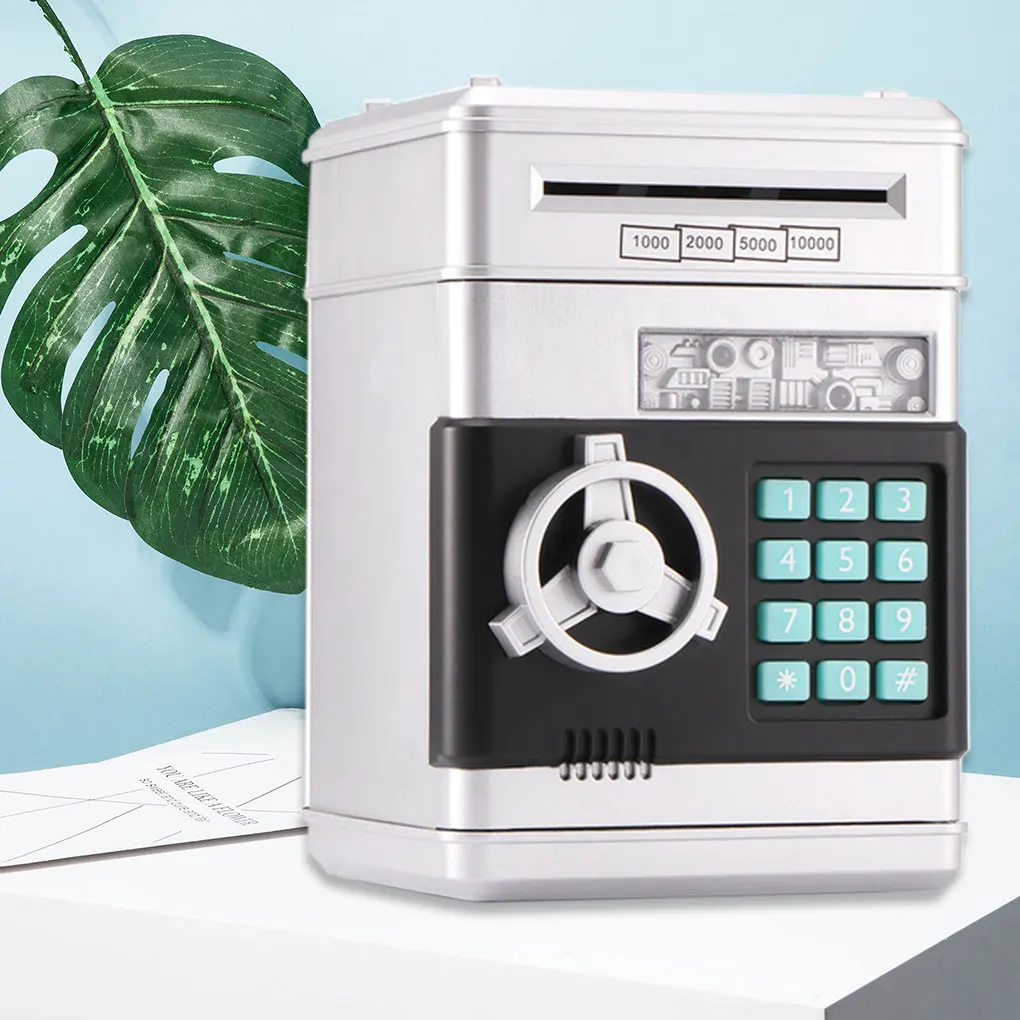 Electronic Piggy Bank ATM Password Money Box Cash Coins Saving Box ATM Bank Safe Box Automatic Deposit Banknote Christmas Gift