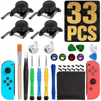 

Replacement 3D Joystick Analog L/R Thumb Sticks Sensor Caps for Nintendo Switch Joycon Controller Repair Tool Set