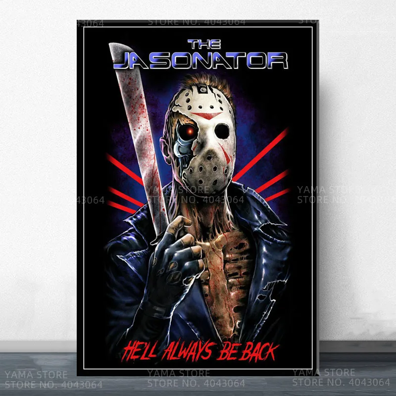 Painting & Calligraphy luxury J131 Friday the 13th Jason Voorhees Classic Horror Movie Wall Art Canvas Painting Poster For Home Decor calligraphy and painting Painting & Calligraphy