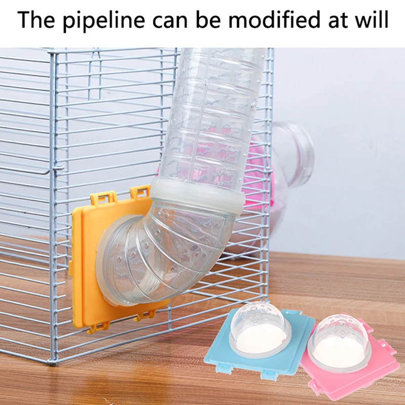 1pcs Hamster Toy Cage Tunnel Cage Tunnel External Pipe Interface Fitting Small Pet Toy Cages Accessories Baffle small pet tunnel,hamster cage tunnel